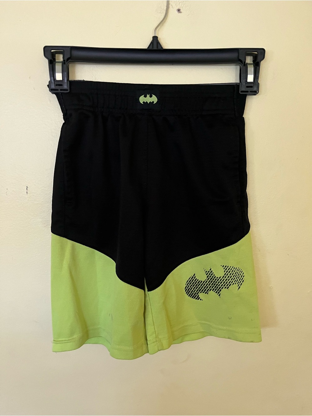 Batman Black and Lime Green Athletic Shorts